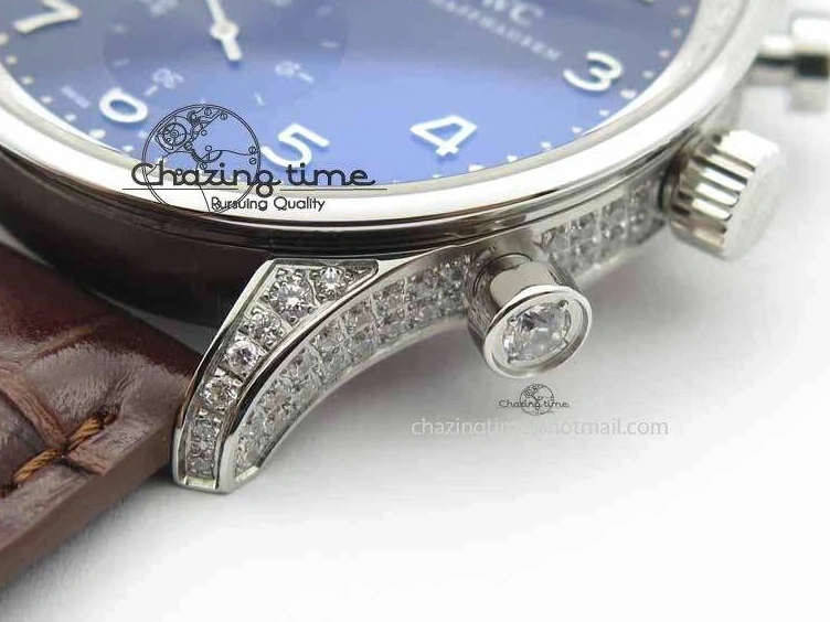 MIROTIME 0403 Unique Portuguese IW3714 Diam ZF V2 1:1 Best Edition Gray Dial On Brown Leather Strap A79350 (Slim Movement) 7250